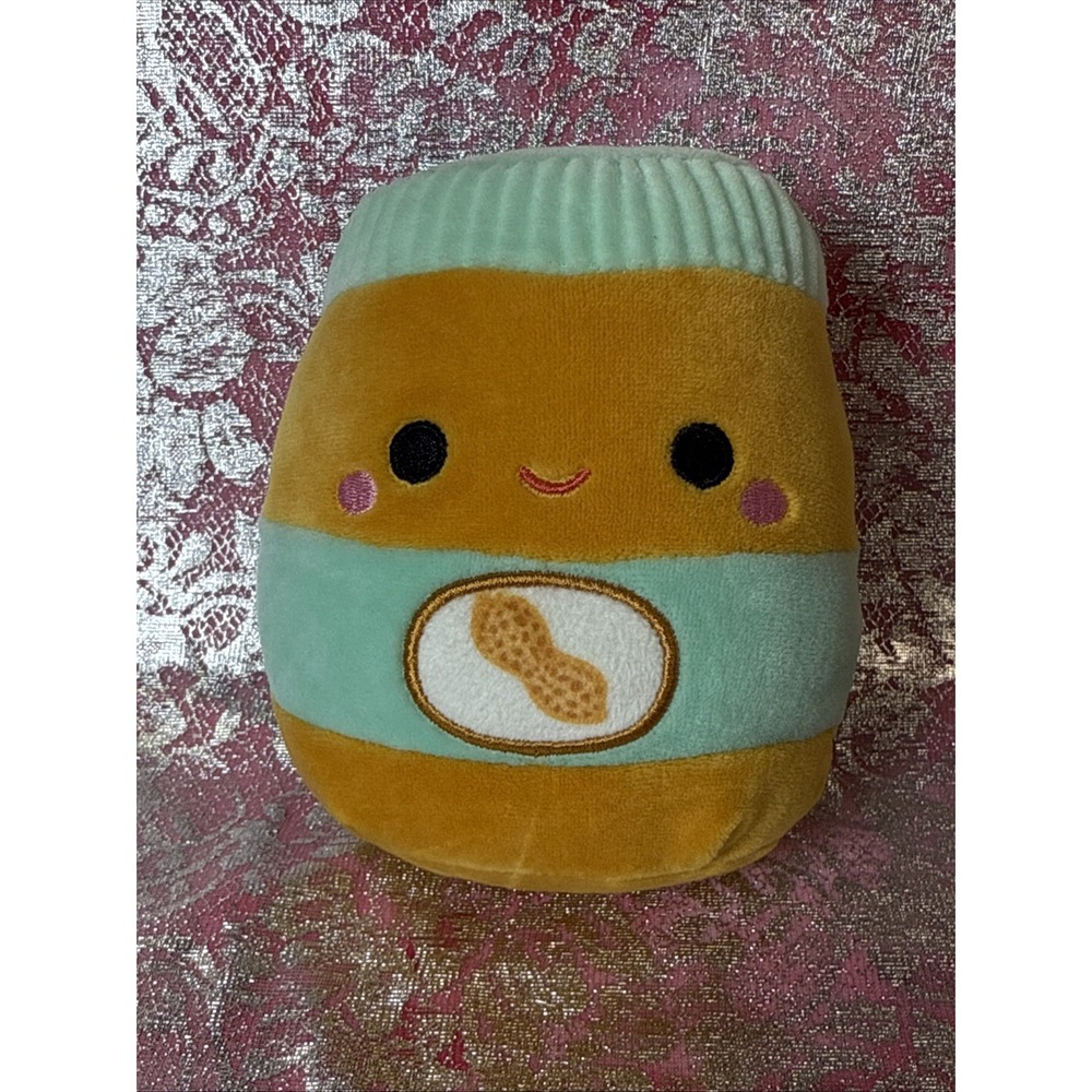 Squishmallow 5" Antoine the Peanut Butter Jar Plush Kellytoy Food‎ Squad